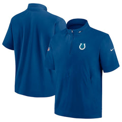 Indianapolis Colts Sideline Coach Short Sleeve Hoodie Quarter-Zip Jacket - Royal | Nike for sale
