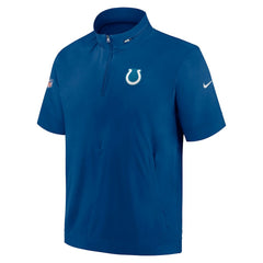 Indianapolis Colts Sideline Coach Short Sleeve Hoodie Quarter-Zip Jacket - Royal | Nike for sale