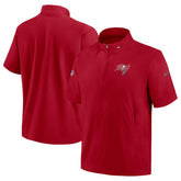 Tampa Bay Buccaneers Sideline Coach Short Sleeve Hoodie Quarter-Zip Jacket - Red | Nike cheap