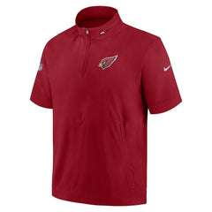 Arizona Cardinals Sideline Coach Short Sleeve Hoodie Quarter-Zip Jacket - Cardinal | Nike cheap