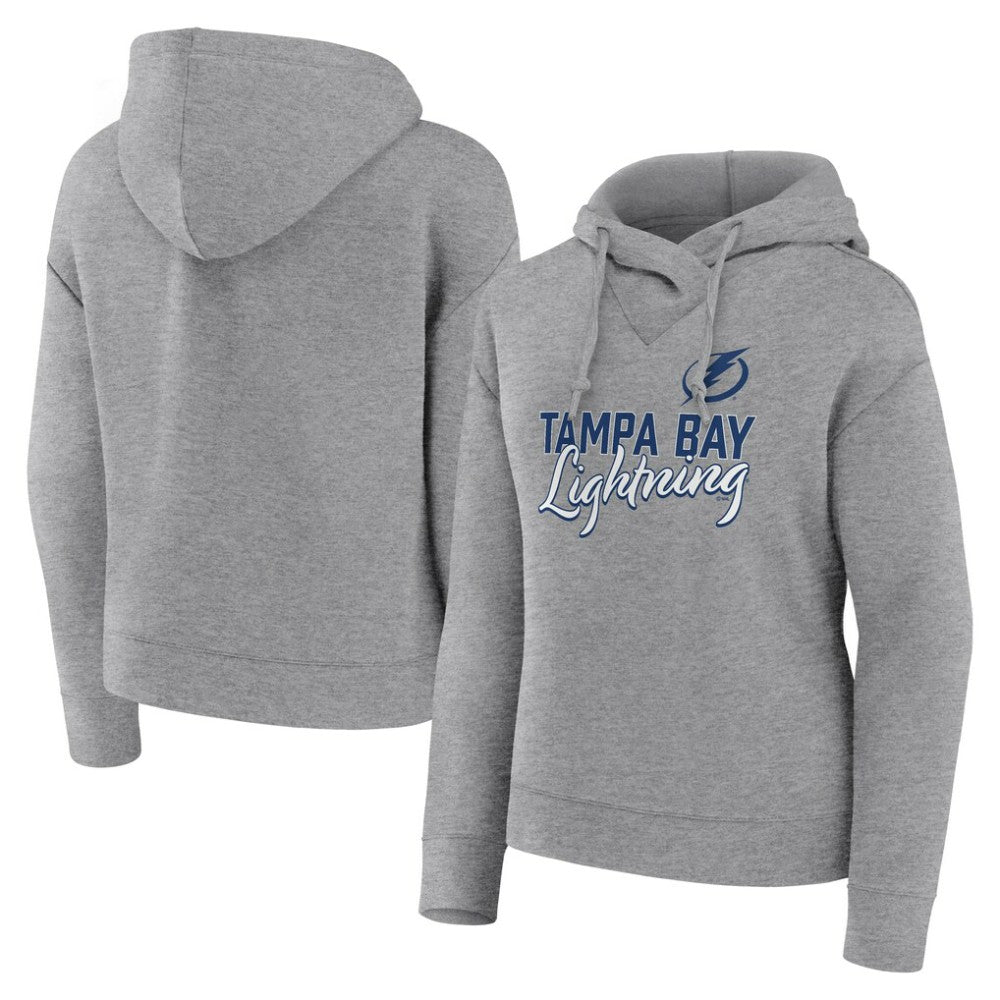 Tampa Bay Lightning Fanatics Women's Script Favorite Pullover Hoodie Heather Gray