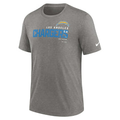 Los Angeles Chargers Team Tri-Blend T-Shirt - Heather Charcoal | Nike online
