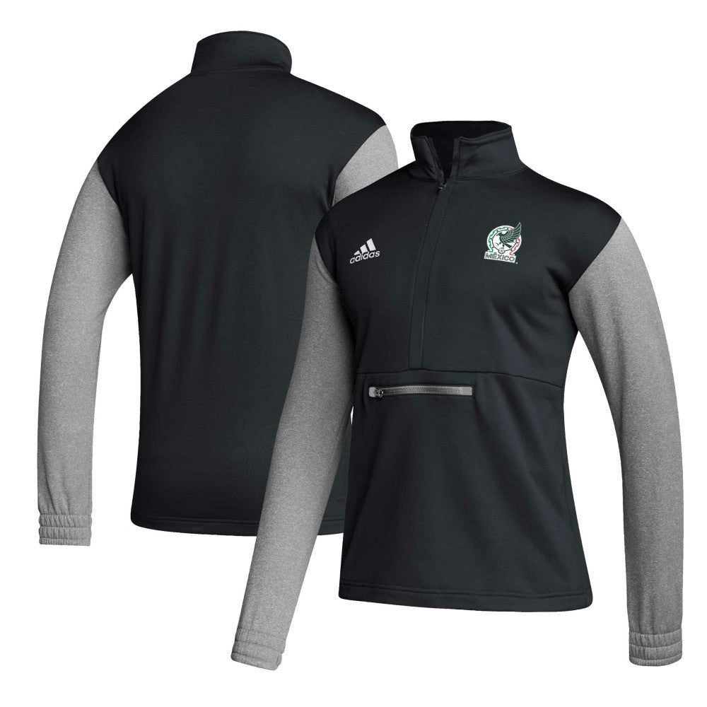 Mexico National Team Crest Long Sleeve Half-Zip Top - Black | Adidas online