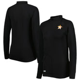 Houston Astros Levelwear Women's Verse Asymmetrical Raglan Tri-Blend Quarter-Zip Jacket - Black