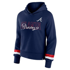 Atlanta Braves Women's Over Under Pullover Hoodie - Navy