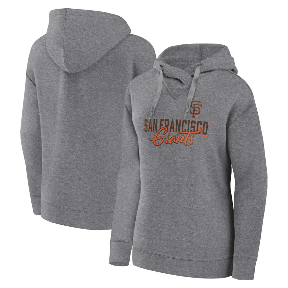 San Francisco Giants Women's Script Favorite Lightweight Pullover Hoodie - Heather Gray