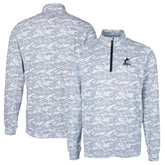 Miami Marlins Cutter & Buck Big & Tall Traverse Camo Print Stretch Quarter-Zip Pullover Top - Charcoal