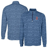 Boston Red Sox Cutter & Buck Big & Tall Traverse Camo Print Stretch Quarter-Zip Pullover Top - Navy