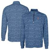 Chicago Cubs Cutter & Buck Big & Tall Traverse Camo Print Stretch Quarter-Zip Pullover Top - Navy