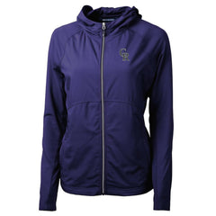 Colorado Rockies Cutter & Buck Women's Adapt Eco Knit Hybrid Recycled Full-Zip Hoodie - Purple