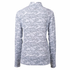 Miami Marlins Cutter & Buck Women's Traverse Camo Print Stretch Quarter-Zip Pullover Top - Charcoal