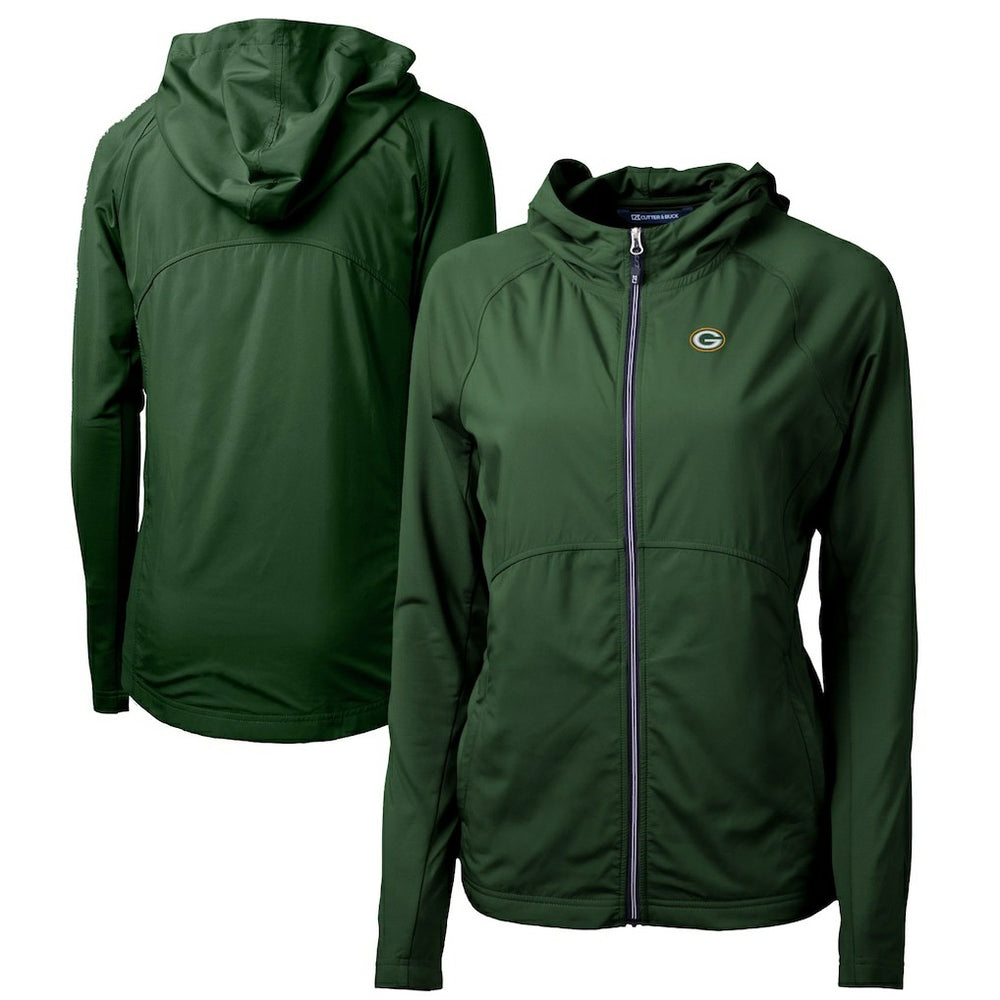 Green Bay Packers Cutter & Buck Women's Adapt Eco Knit Hybrid Recycled Full-Zip Hoodie - Hunter Green online