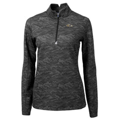 Baltimore Ravens Cutter & Buck Women's Traverse Camo Print Stretch Quarter-Zip Pullover Top - Black on sale