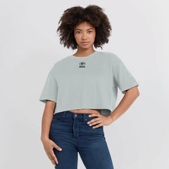 Green Bay Packers Women's Elements Super Soft Boxy Cropped T-Shirt - Gray for sale