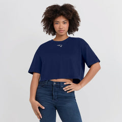 New England Patriots Women's Elements Super Soft Boxy Cropped T-Shirt - Navy online