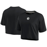 Pittsburgh Steelers Women's Elements Super Soft Boxy Cropped T-Shirt - Black discount