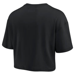 New Orleans Saints Women's Elements Super Soft Boxy Cropped T-Shirt - Black outlet