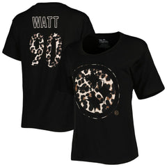 T.J. Watt Pittsburgh Steelers Majestic Threads Women's Leopard Player Name & Number T-Shirt - Black sale