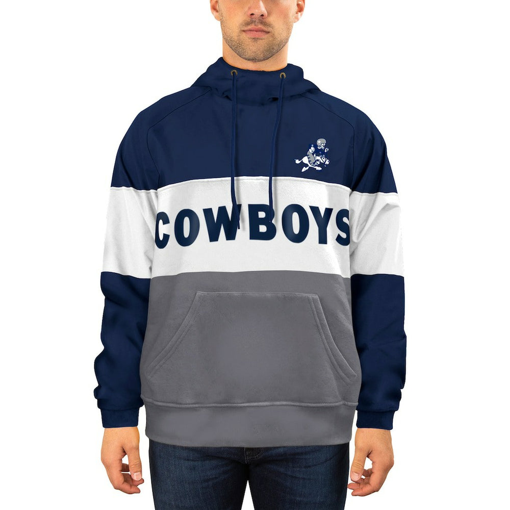 Dallas Cowboys New Era Fleece Retro Joe Pullover Hoodie - Navy/White online