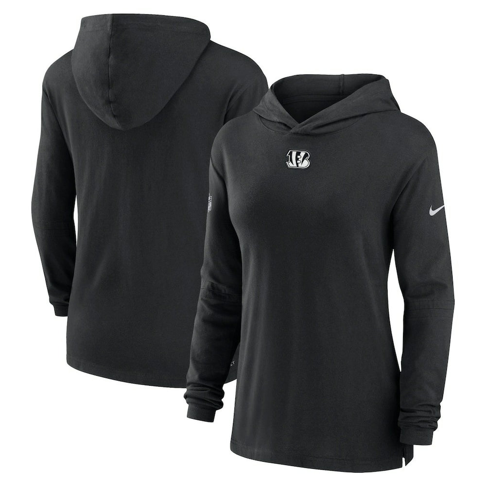 Cincinnati Bengals Women's Sideline Performance Long Sleeve Hoodie T-Shirt - Black | Nike online