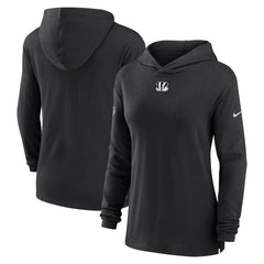 Cincinnati Bengals Women's Sideline Performance Long Sleeve Hoodie T-Shirt - Black | Nike online