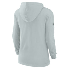 Las Vegas Raiders Women's Sideline Performance Long Sleeve Hoodie T-Shirt - Silver | Nike cheap
