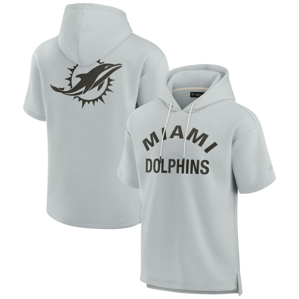 Miami Dolphins Unisex Elements Super Soft Fleece Short Sleeve Pullover Hoodie - Gray cheap