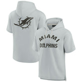 Miami Dolphins Unisex Elements Super Soft Fleece Short Sleeve Pullover Hoodie - Gray cheap