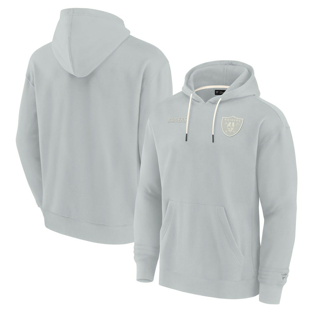 Las Vegas Raiders Unisex Elements Super Soft Fleece Pullover Hoodie - Gray for sale