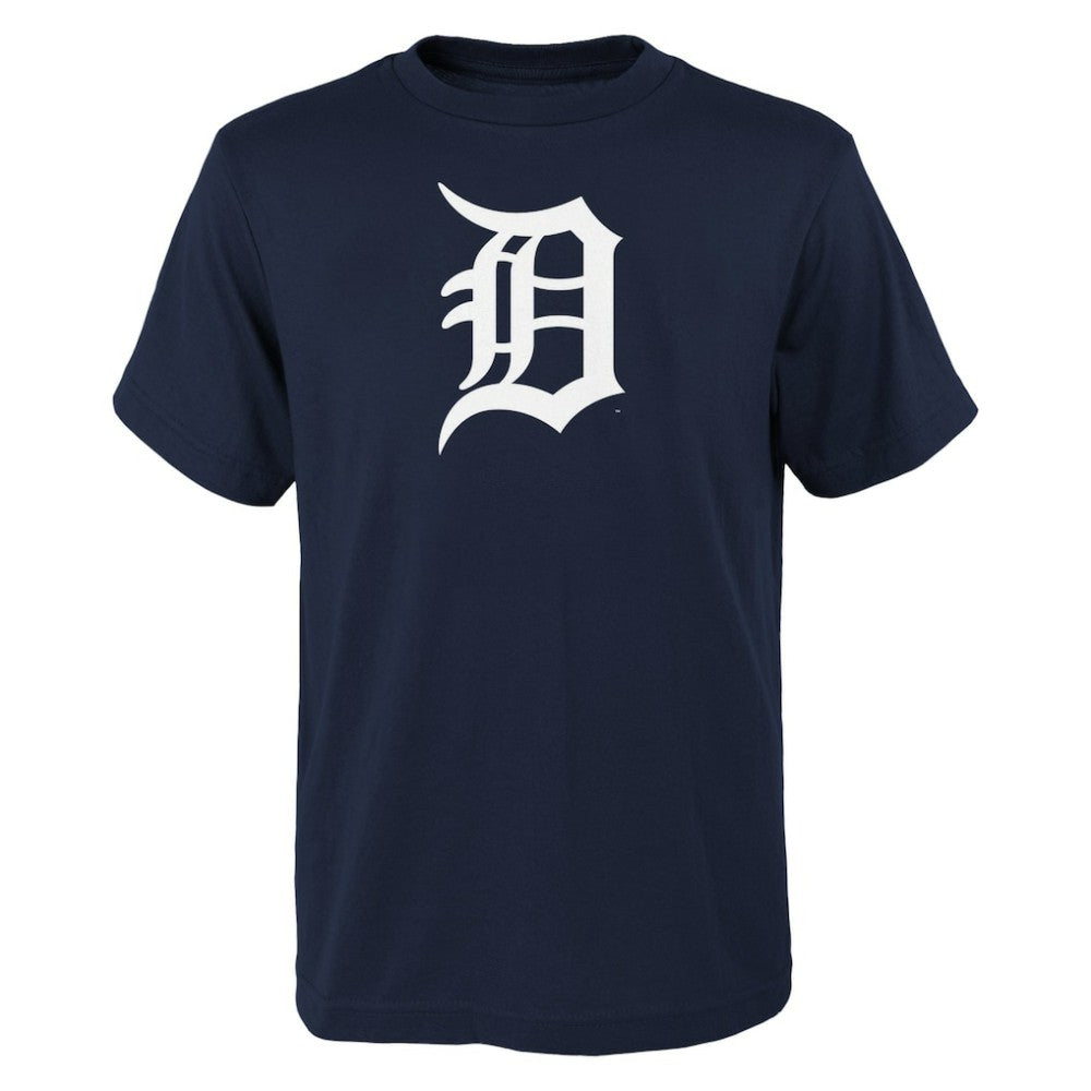 Detroit Tigers Youth Logo Primary Team T-Shirt - Navy