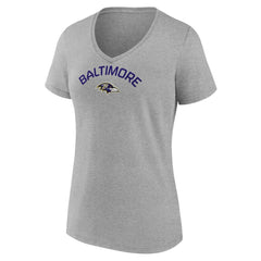 Baltimore Ravens Women's Team Arc V-Neck T-Shirt - Heather Gray sale