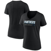 Carolina Panthers Women's Primary Play V-Neck T-Shirt - Black for sale