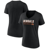 Cincinnati Bengals Women's Primary Play V-Neck T-Shirt - Black on sale