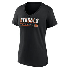Cincinnati Bengals Women's Primary Play V-Neck T-Shirt - Black on sale