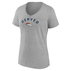 Denver Broncos Women's Team Arc V-Neck T-Shirt - Heather Gray discount