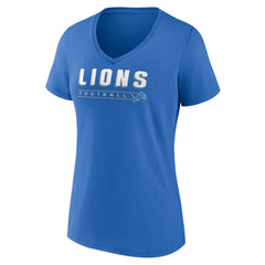 Detroit Lions Women's Primary Play V-Neck T-Shirt - Blue cheap