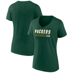 Green Bay Packers Women's Primary Play V-Neck T-Shirt - Green sale