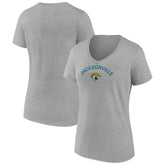 Jacksonville Jaguars Women's Team Arc V-Neck T-Shirt - Heather Gray outlet