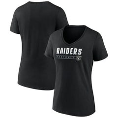 Las Vegas Raiders Women's Primary Play V-Neck T-Shirt - Black for sale