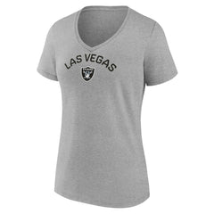Las Vegas Raiders Women's Team Arc V-Neck T-Shirt - Heather Gray online