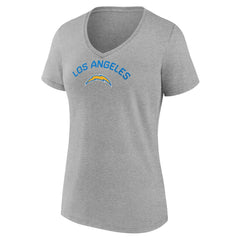 Los Angeles Chargers Women's Team Arc V-Neck T-Shirt - Heather Gray cheap