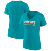 Miami Dolphins Women's Primary Play V-Neck T-Shirt - Aqua cheap