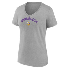 Minnesota Vikings Women's Team Arc V-Neck T-Shirt - Heather Gray sale