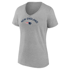 New England Patriots Women's Team Arc V-Neck T-Shirt - Heather Gray online