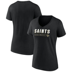 New Orleans Saints Women's Primary Play V-Neck T-Shirt - Black cheap