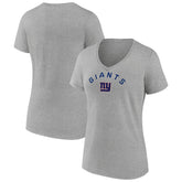 New York Giants Women's Team Arc V-Neck T-Shirt - Heather Gray discount