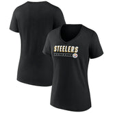 Pittsburgh Steelers Women's Primary Play V-Neck T-Shirt - Black on sale