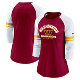 Washington Commanders Women's Fashion 3/4-Sleeve Lightweight Raglan Fashion T-Shirt - Burgundy | Nike on sale