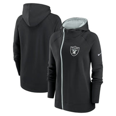 Las Vegas Raiders Women's Asymmetrical Raglan Full-Zip Hoodie - Black | Nike online
