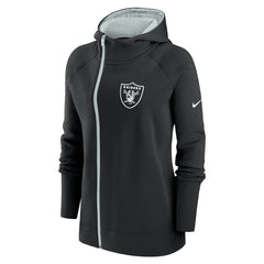 Las Vegas Raiders Women's Asymmetrical Raglan Full-Zip Hoodie - Black | Nike online